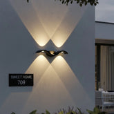 Comprar arandela LED externa alumínio IP65 design curvo para jardim fachada varanda barato ou em promoção